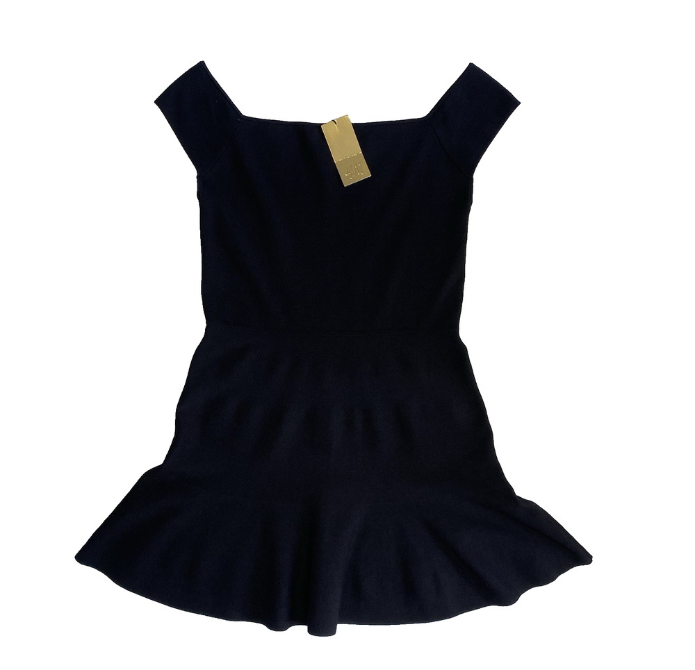 H&M Dress Womens Size 14 NEW Black Off The Shoulder Casual Stretch LBD Mini